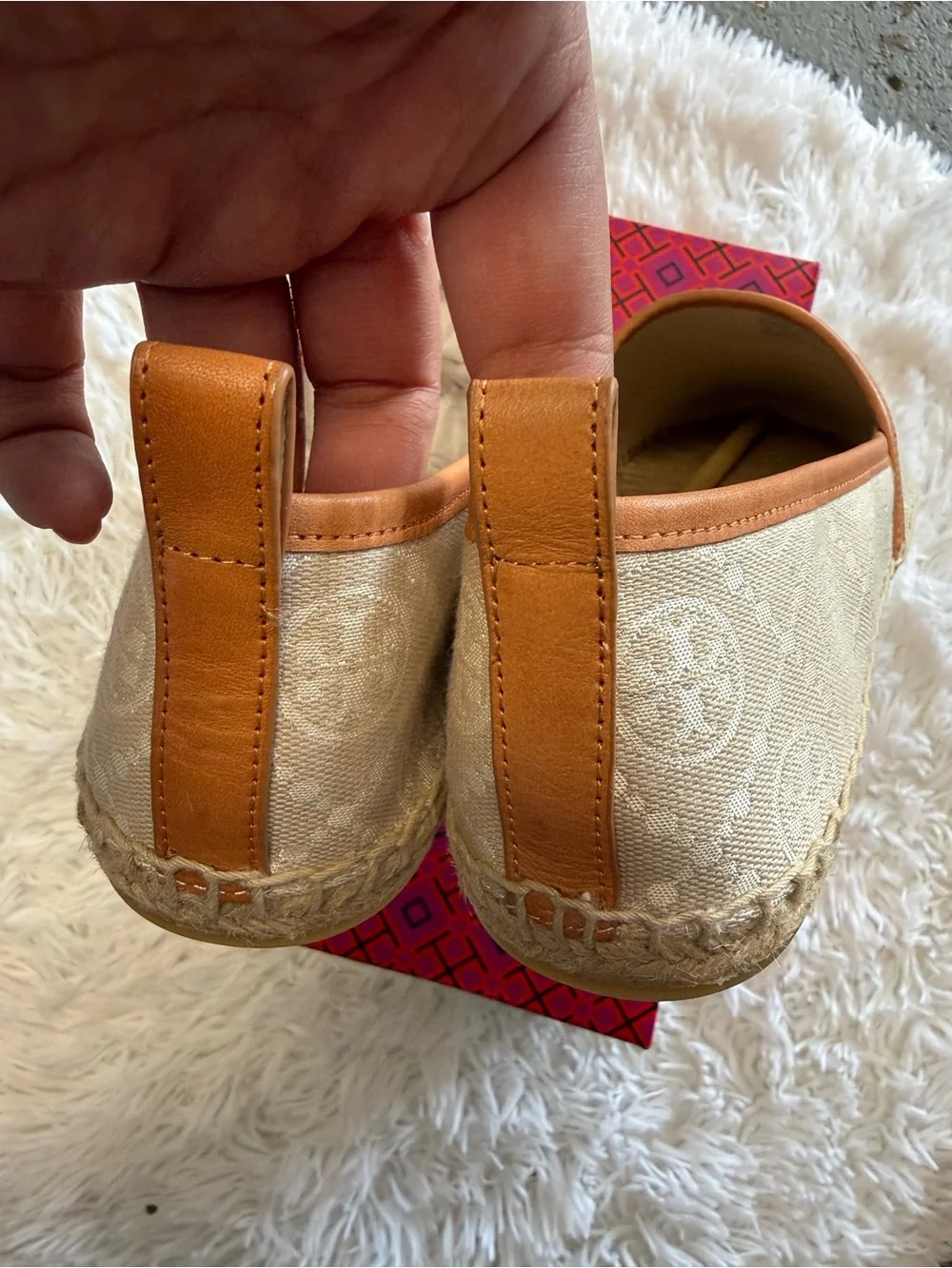 NWT Tory Burch Cream Monogram Espadrilles